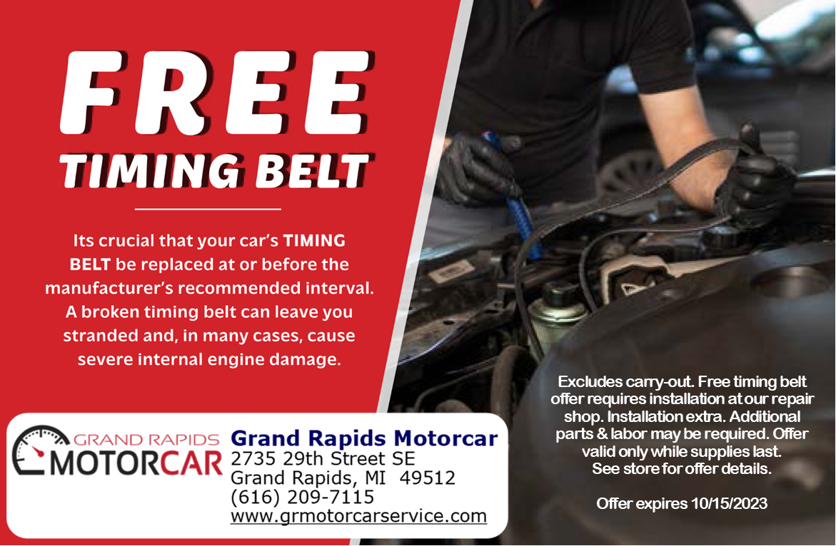 Free Timing Belt Coupon | Grand Rapids Motorcar