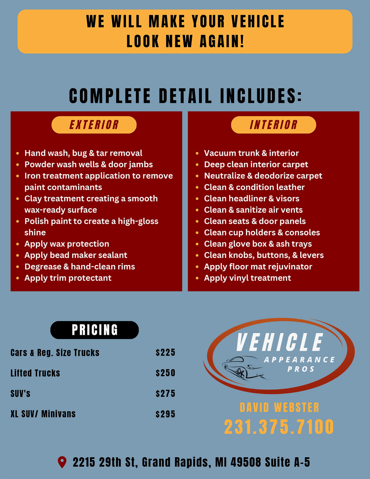 Pricing | Grand Rapids Motorcar